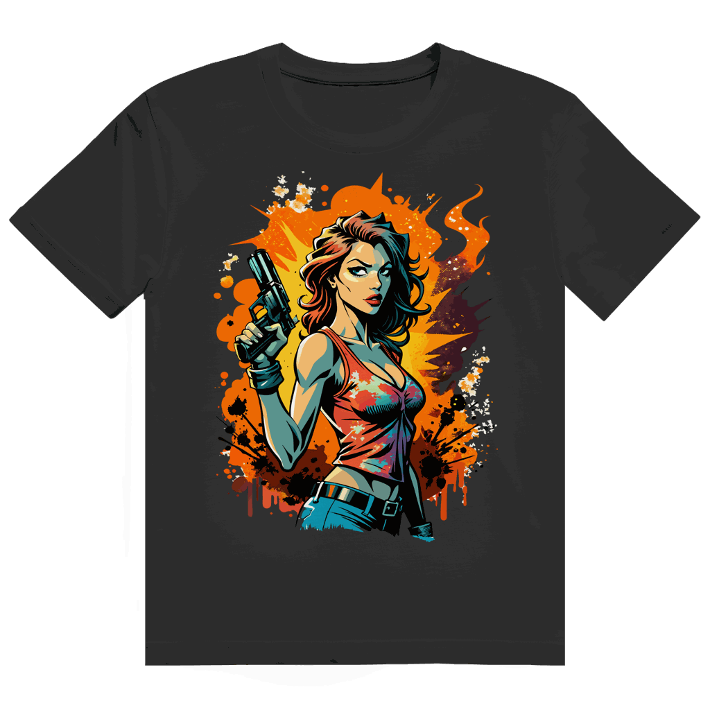 Größentabelle für Heavy Cotton T-Shirt von Division420 mit Bad Girl Design