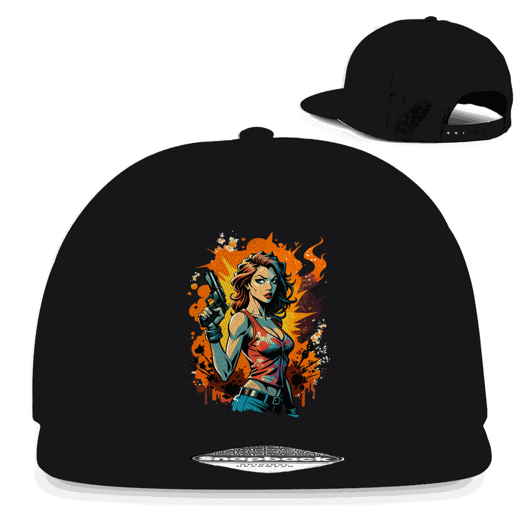 Division420 Snapback Cap Bad Girl aus Baumwolle mit flachem Schirm und Retro-Snapbackverschluss
