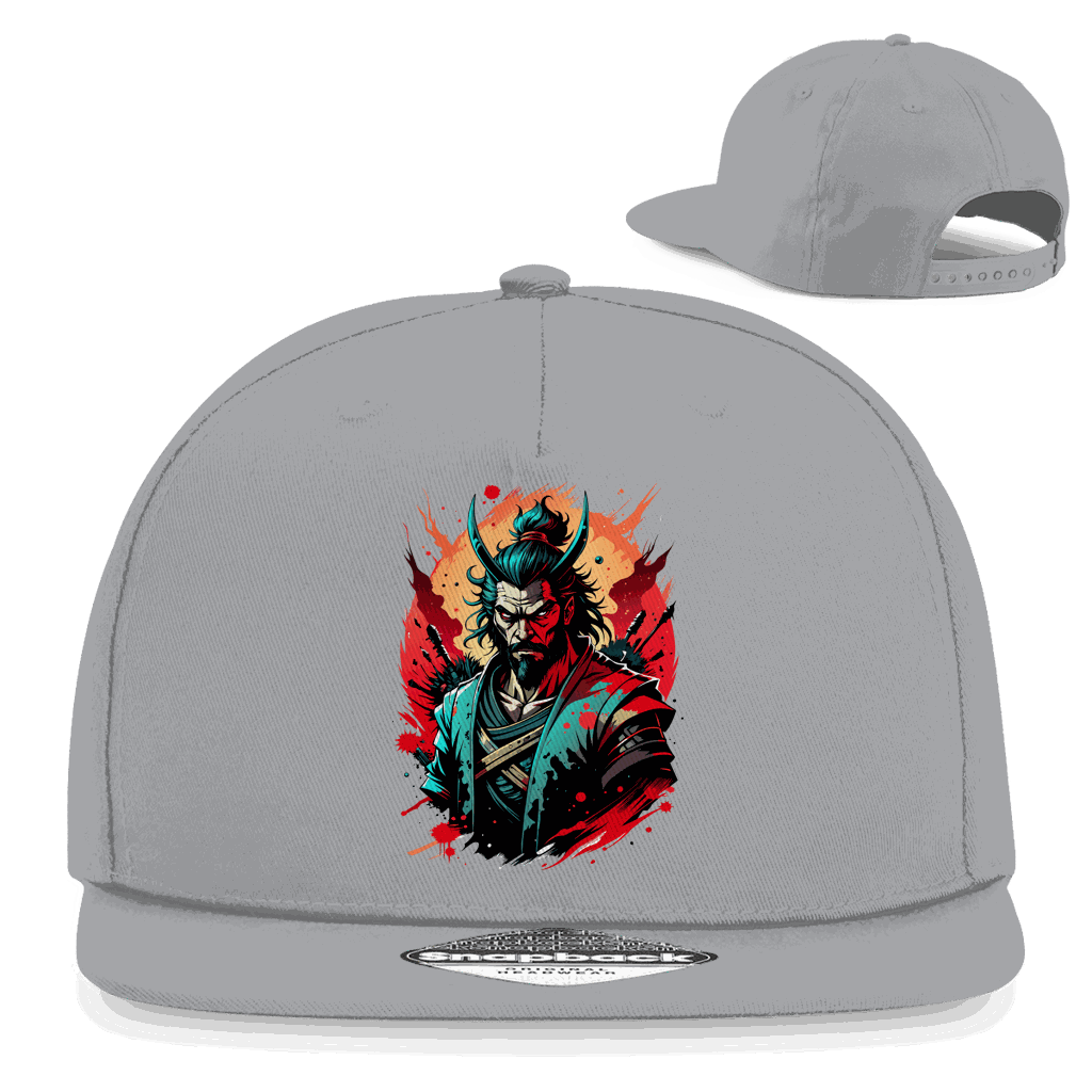 Division420 Snapback Cap Samurai aus Baumwoll-Twill mit flachem Schirm und Retro Snapback-Verschluss