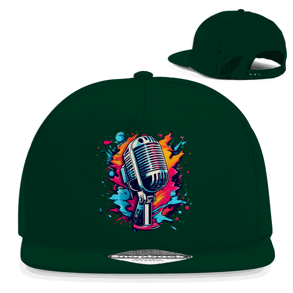 Snapback Rapper Cap - Mic Art Print | Division420®