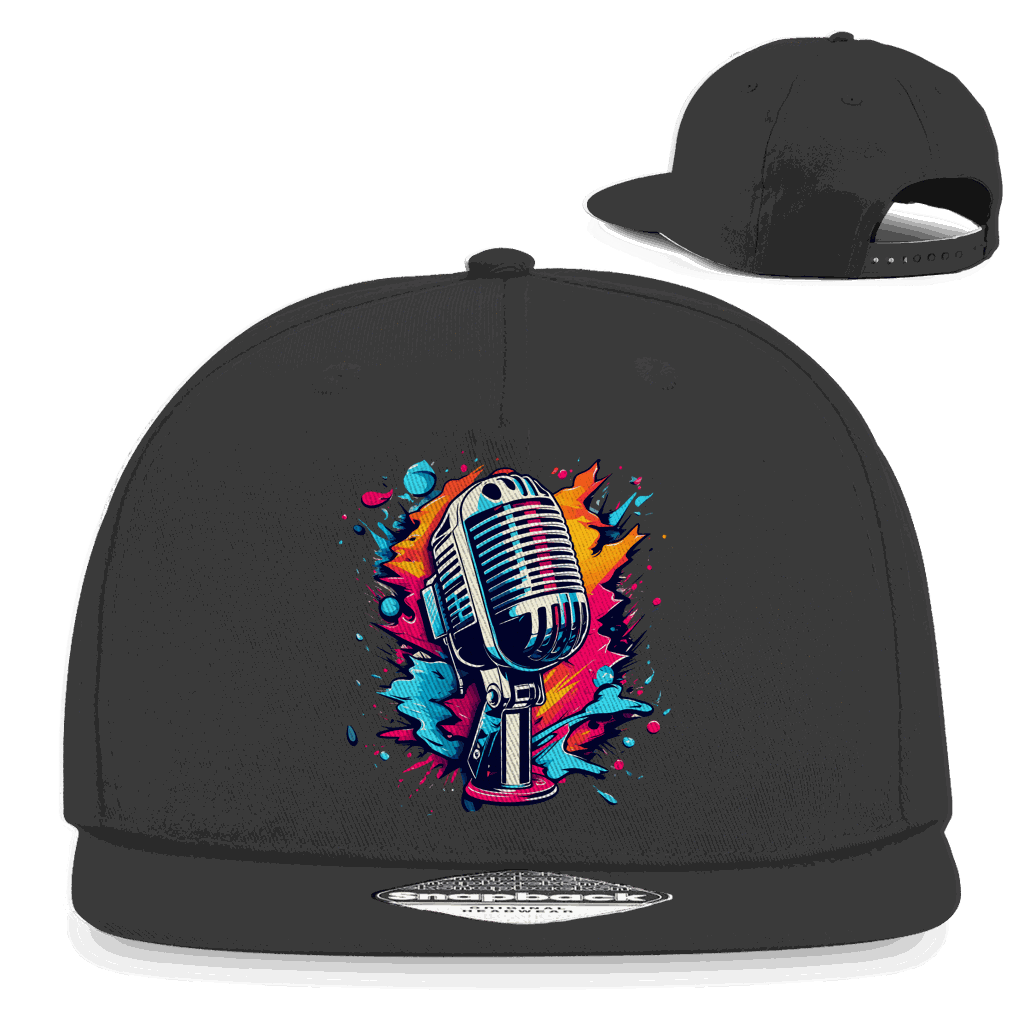 Snapback Rapper Cap - Mic Art Print | Division420®