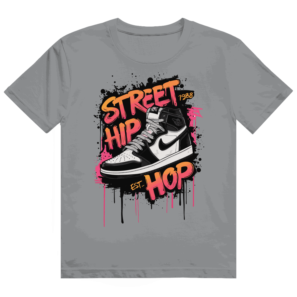 Division420 Heavy Cotton T-Shirt mit Street Hip Hop Art Print in modernem Tubular Fit aus nachhaltiger Baumwolle