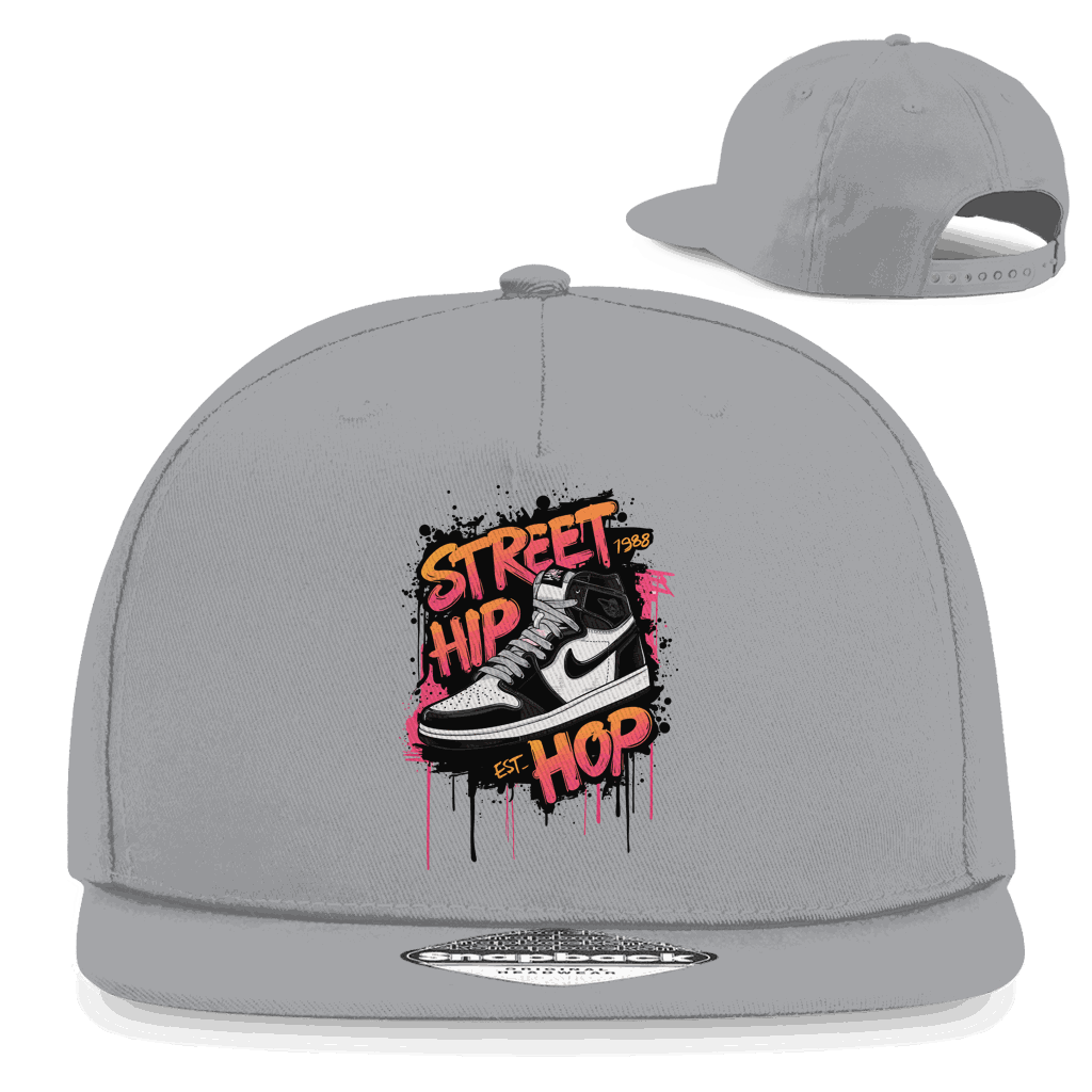 Division420 Snapback Cap aus Baumwoll-Twill mit flachem Schirm und Retro Snapback-Verschluss, urbaner Street Hip Hop Style