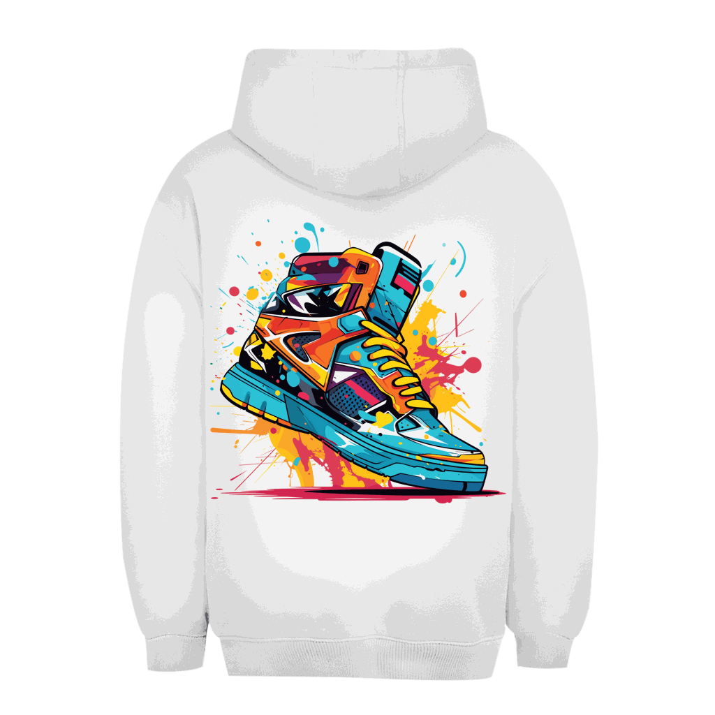 Unisex Oversize Hoodie mit Sneaker Art Print und nachhaltigem Design von Division420