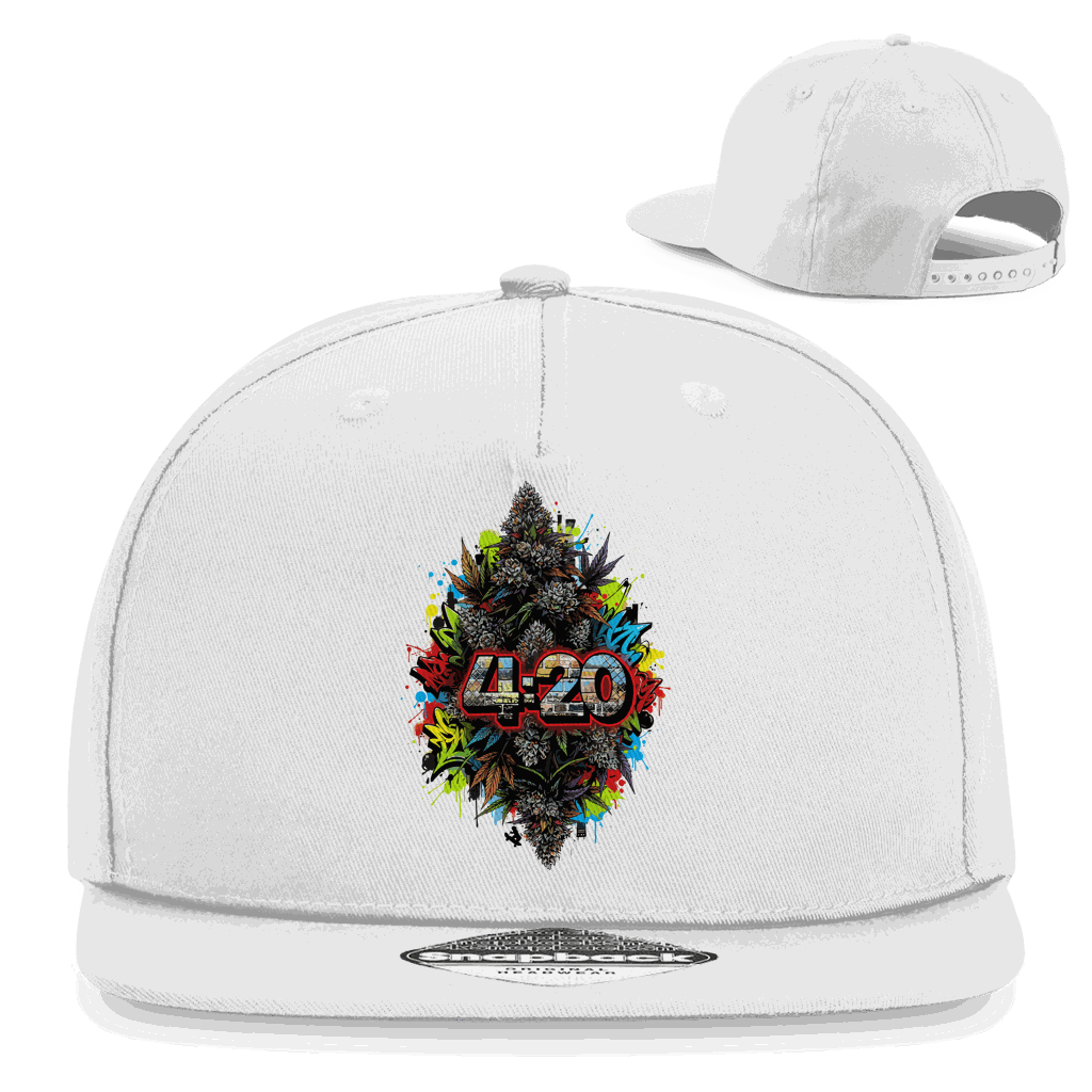 Division420 Snapback Rapper Cap 420 Graffiti Art urbaner Stil aus Baumwoll-Twill mit Snapback-Verschluss