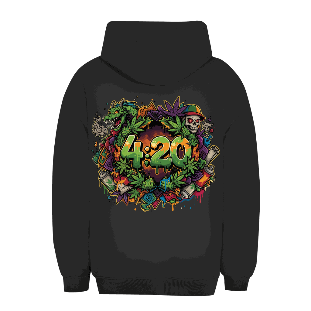 Unisex Oversize Hoodie mit 420 Graffiti-Print von Division420, urbaner Stil und nachhaltige Herstellung