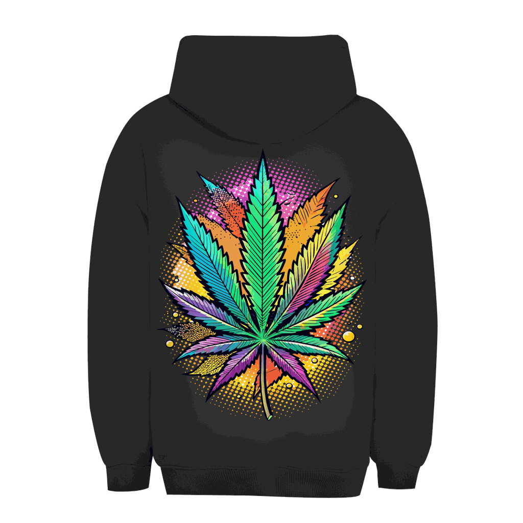 Unisex Oversize Hoodie mit Art Print Weed Leaf von Division420, urbaner Style und nachhaltige Baumwolle