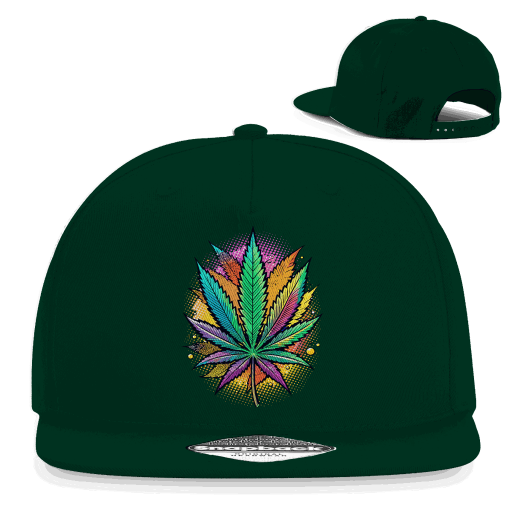 Snapback Rapper Cap - Art Print Weed Leaf | Division420®