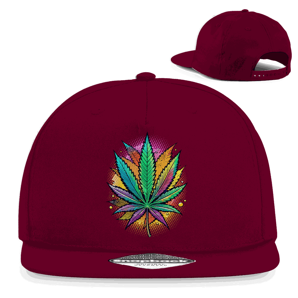 Snapback Rapper Cap - Art Print Weed Leaf | Division420®