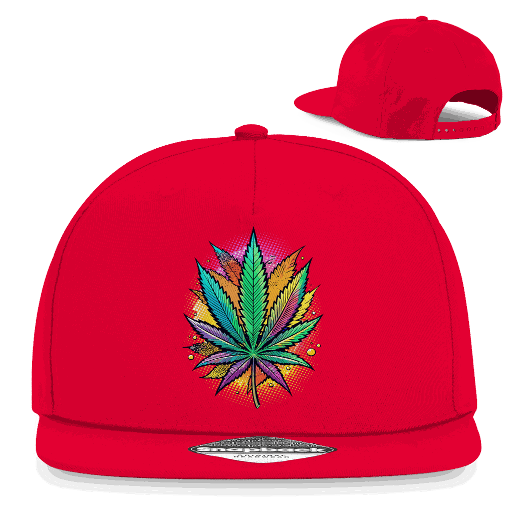 Snapback Rapper Cap - Art Print Weed Leaf | Division420®