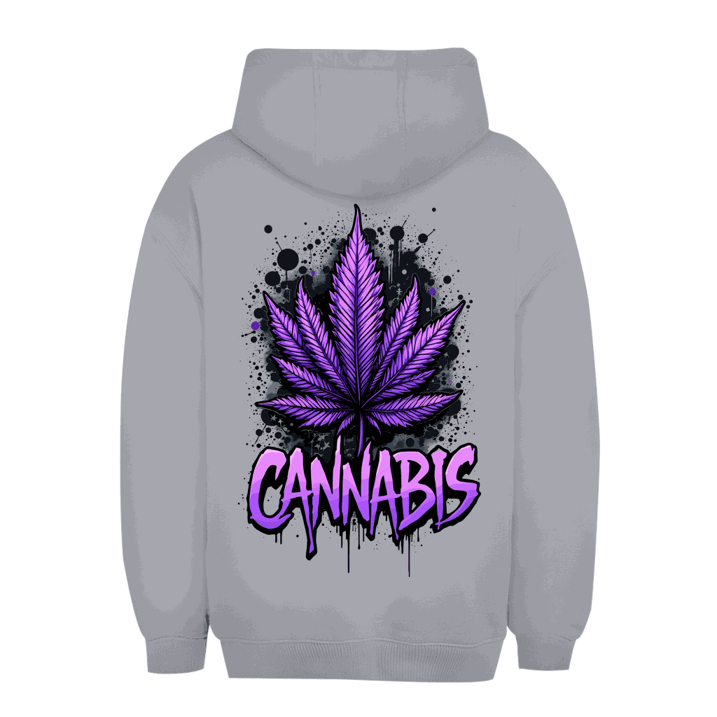 Unisex Oversize Hoodie mit Cannabisblatt-Print von Division420, Urban Style und nachhaltige Baumwollmischung