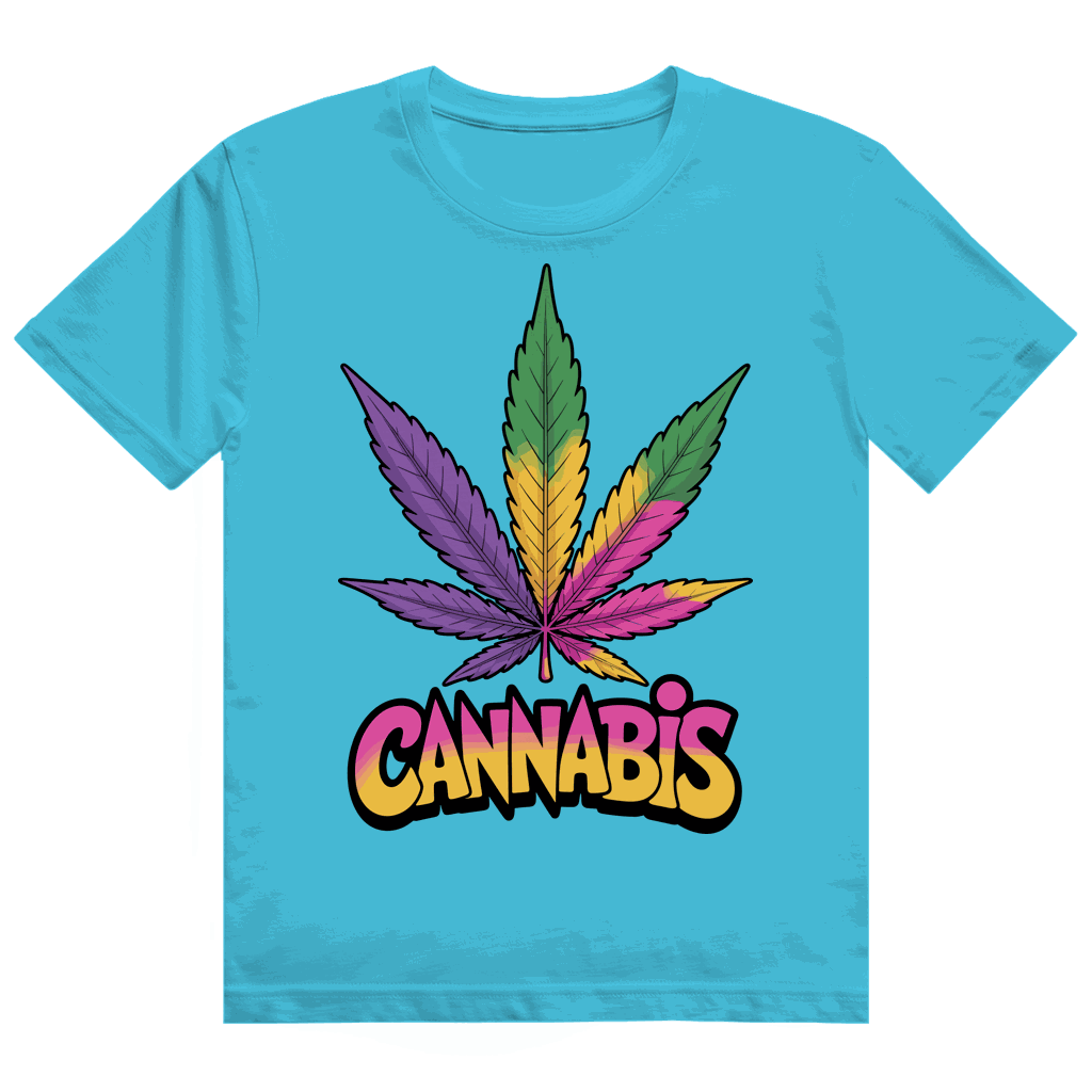 Heavy Cotton T-Shirt - Colorful Cannabis Leaf | Division420®