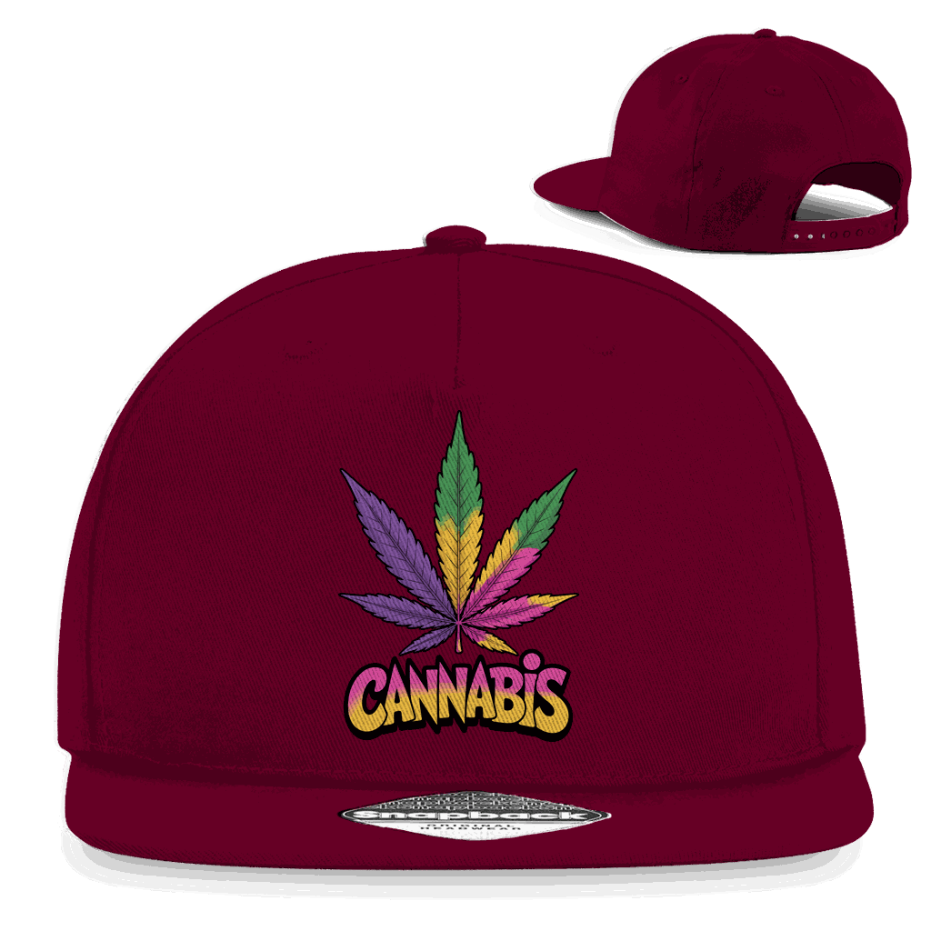Snapback Rapper Cap - Colorful Cannabis Leaf | Division420®