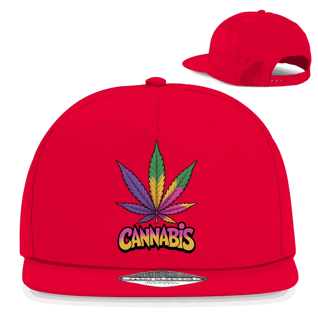 Snapback Rapper Cap - Colorful Cannabis Leaf | Division420®