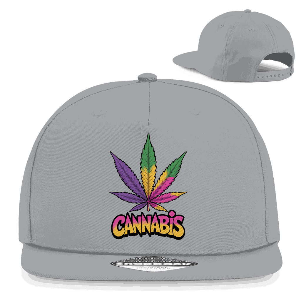 Snapback Rapper Cap - Colorful Cannabis Leaf | Division420®