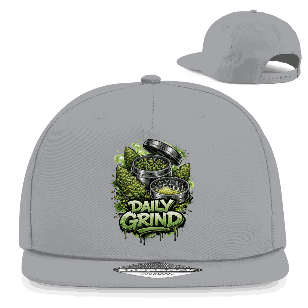 Schwarze Snapback Cap Daily Grind mit flachem Schirm und Retro-Snapverschluss von Division420