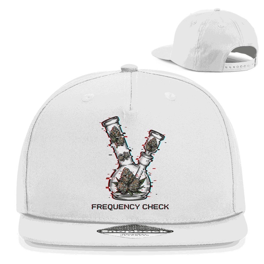Division420 Snapback Cap Frequency Check in schwarz mit flachem Schirm und Retro-Snapbackverschluss