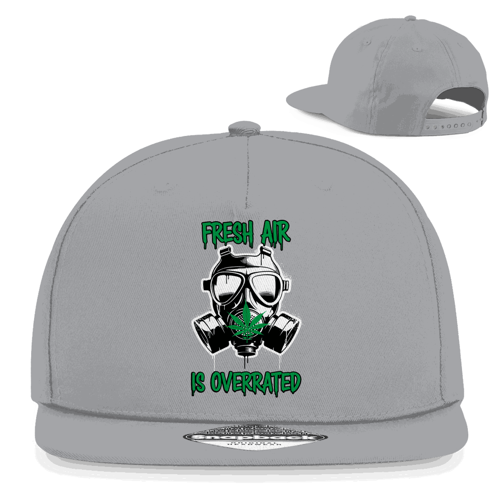 Division420 Snapback Rapper Cap Fresh Air is Overrated aus Baumwoll-Twill mit flachem Schirm und Retro-Snapbackverschluss