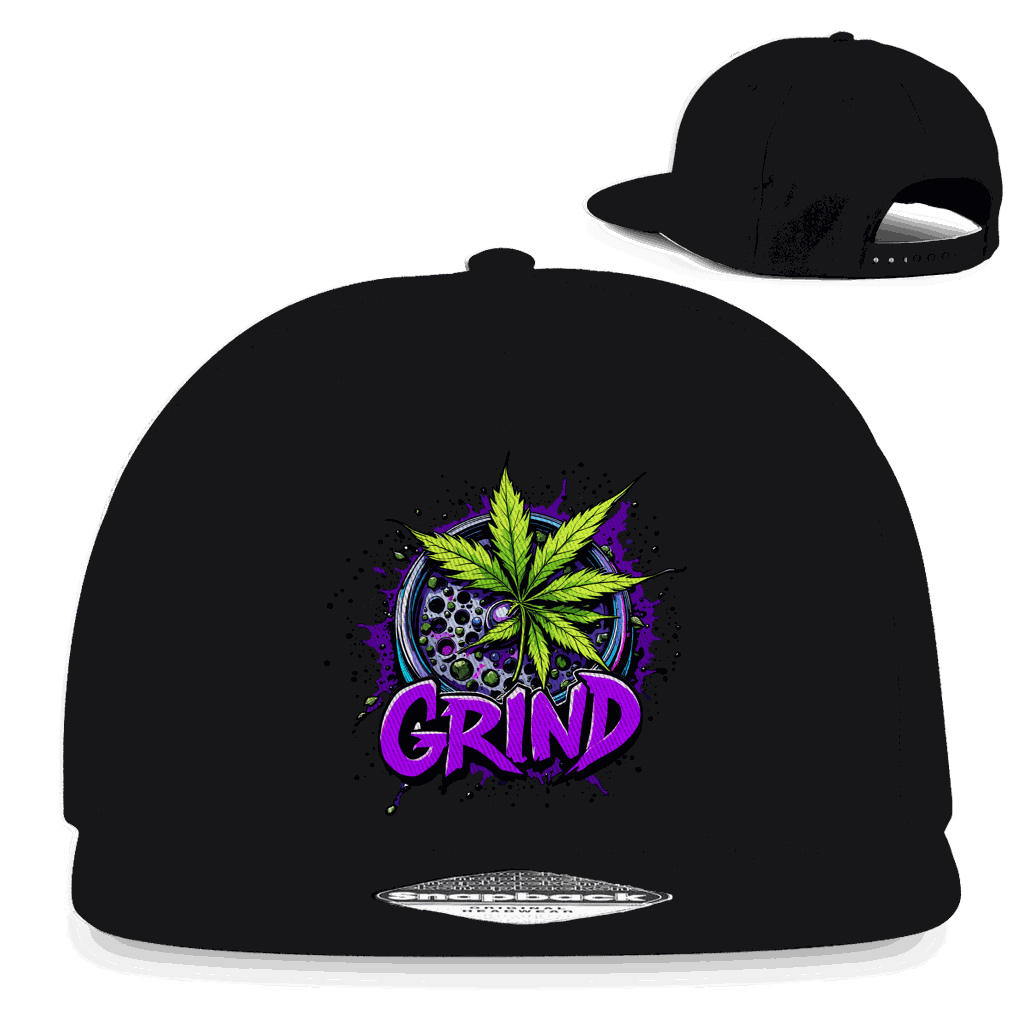 Division420 Snapback Rapper Cap Grind aus Baumwoll-Twill mit flachem Schirm und Snapback-Verschluss