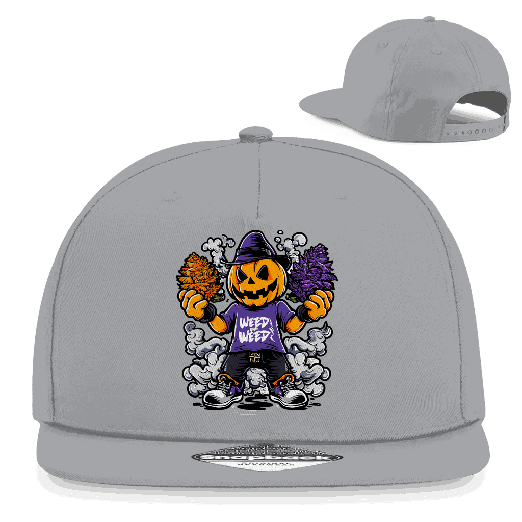 Division420 Snapback Rapper Cap Halloweed OG aus Baumwoll-Twill mit flachem Schirm und Retro-Snapback-Verschluss