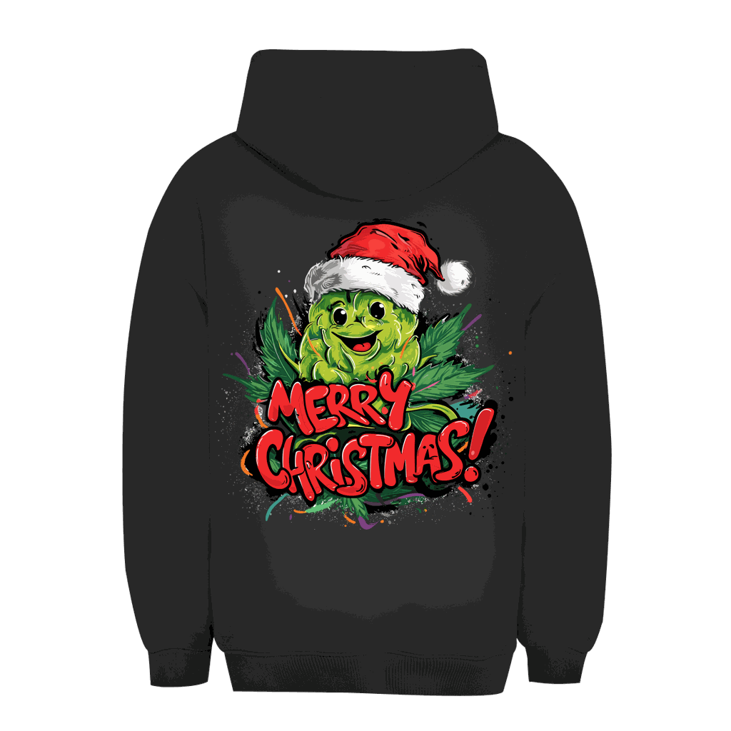 Unisex Oversize Hoodie Merry Christmas Bud von Division420 mit Kapuze und Kängurutasche