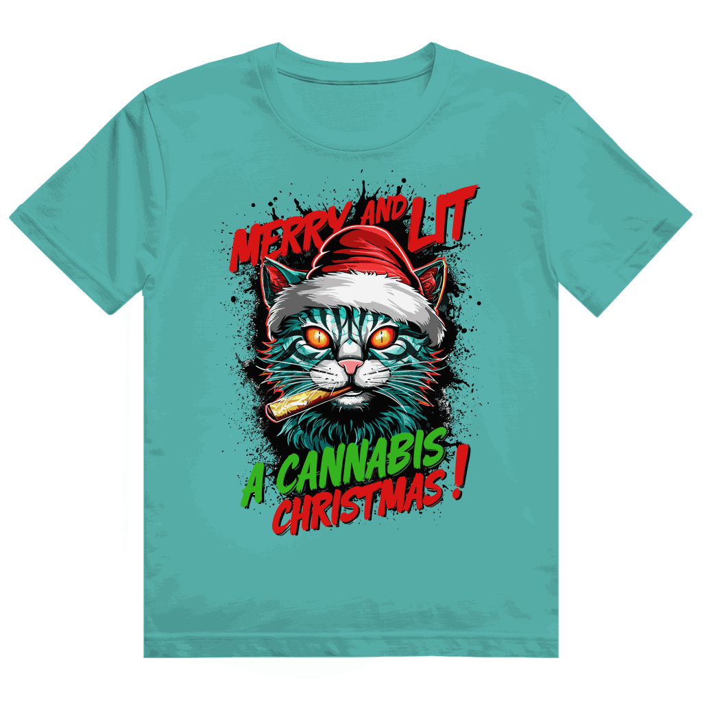 Heavy Cotton T-Shirt - Merry Christmas Cat | Division420®