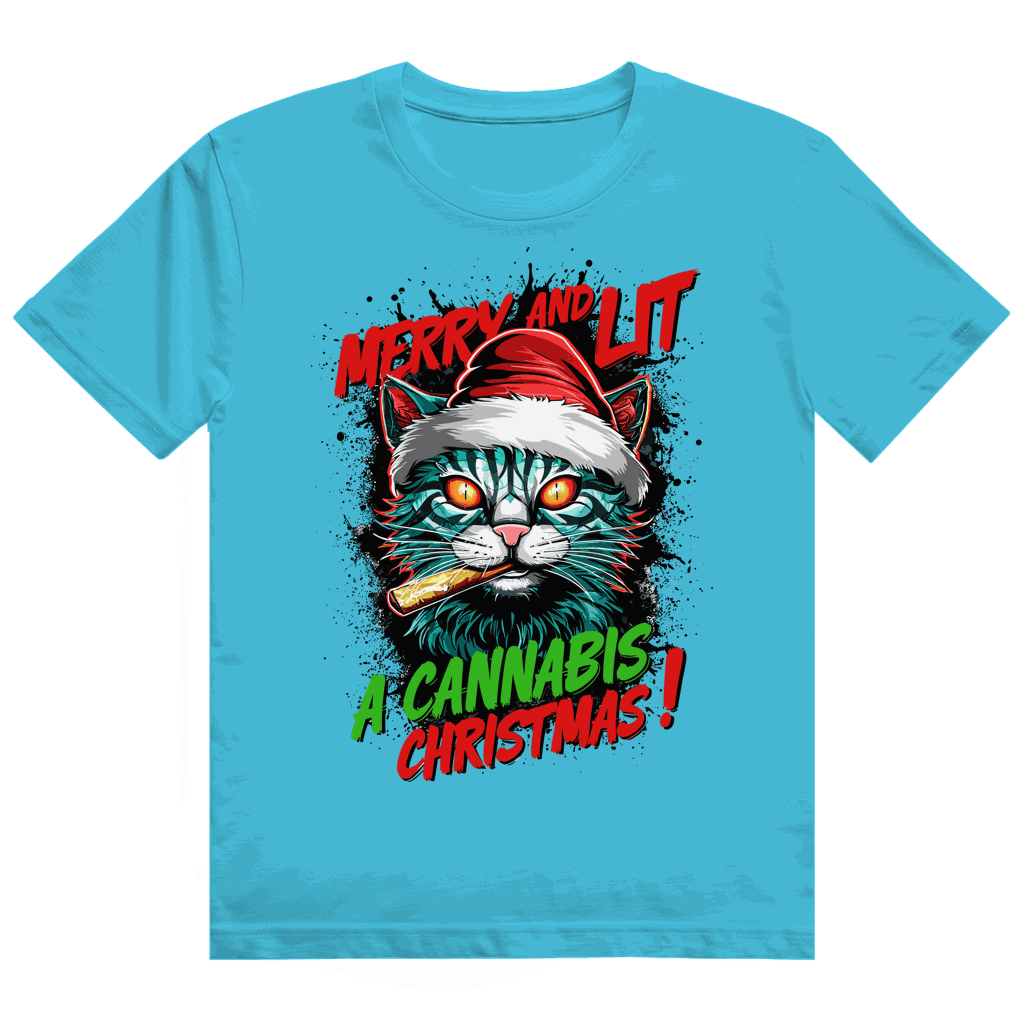 Heavy Cotton T-Shirt - Merry Christmas Cat | Division420®