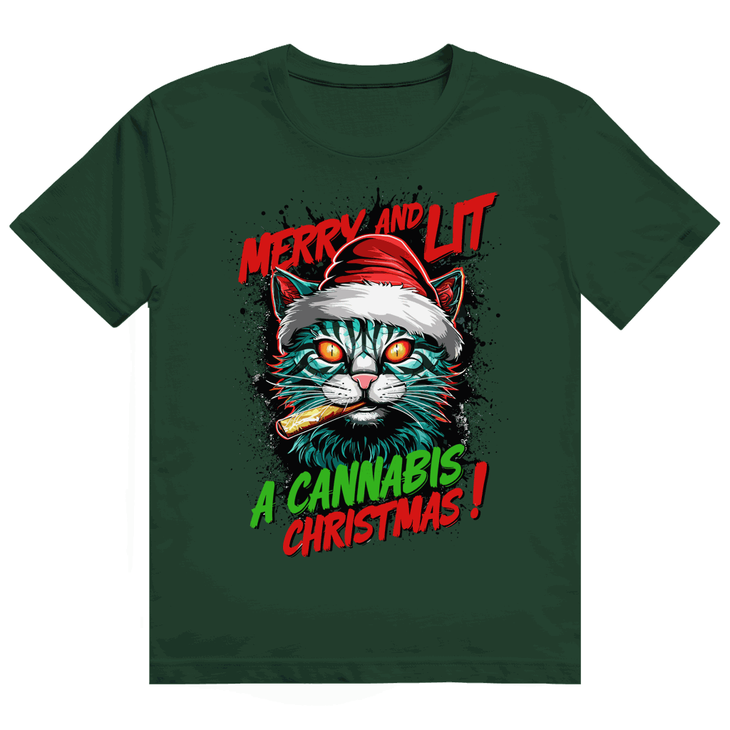 Heavy Cotton T-Shirt - Merry Christmas Cat | Division420®