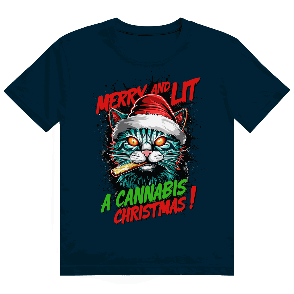 Heavy Cotton T-Shirt - Merry Christmas Cat | Division420®
