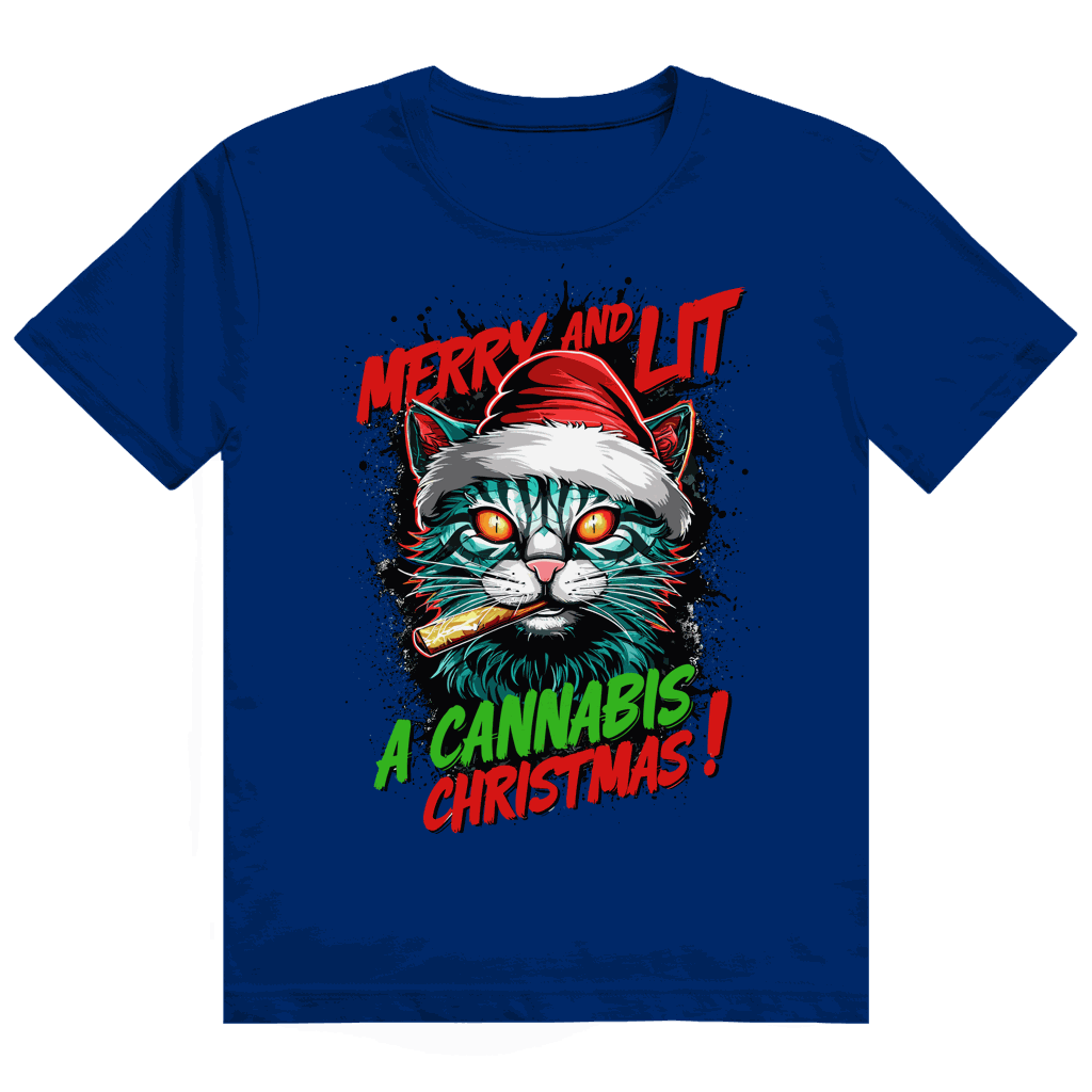 Heavy Cotton T-Shirt - Merry Christmas Cat | Division420®