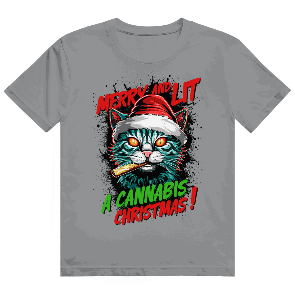 Heavy Cotton T-Shirt - Merry Christmas Cat | Division420®