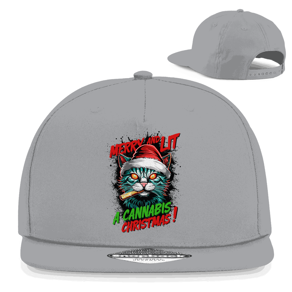 Snapback Rapper Cap - Merry Christmas Cat | Division420®