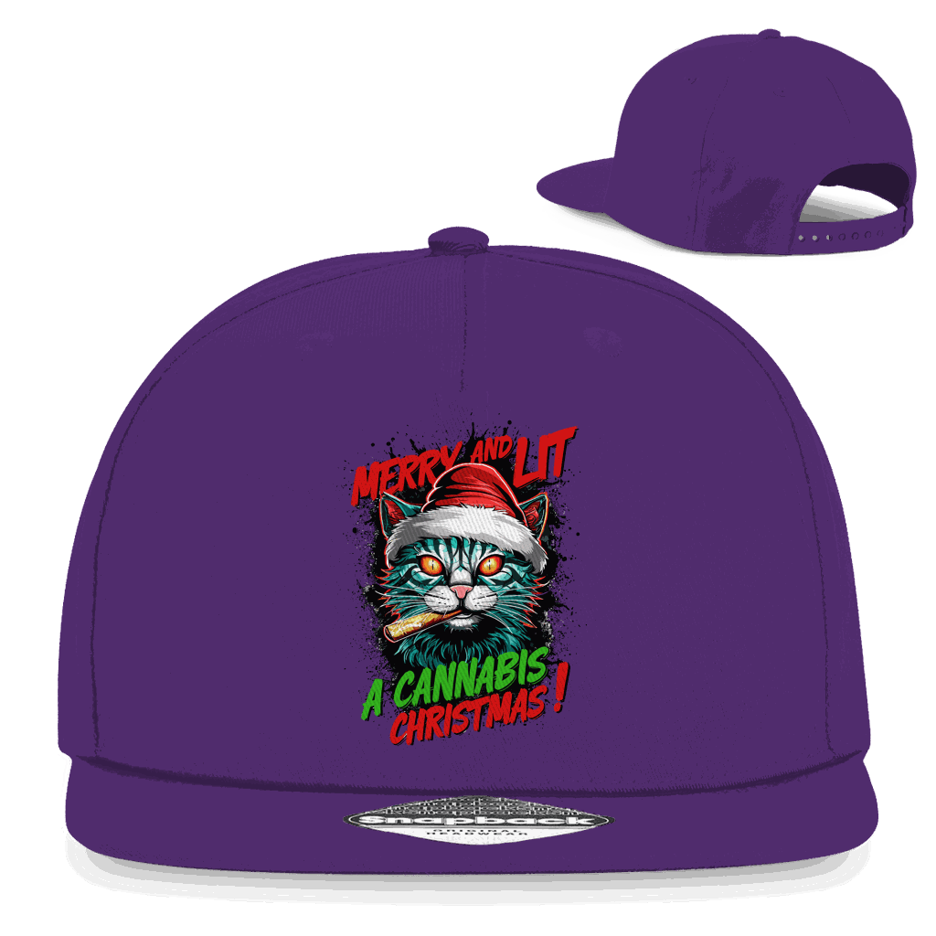 Snapback Rapper Cap - Merry Christmas Cat | Division420®