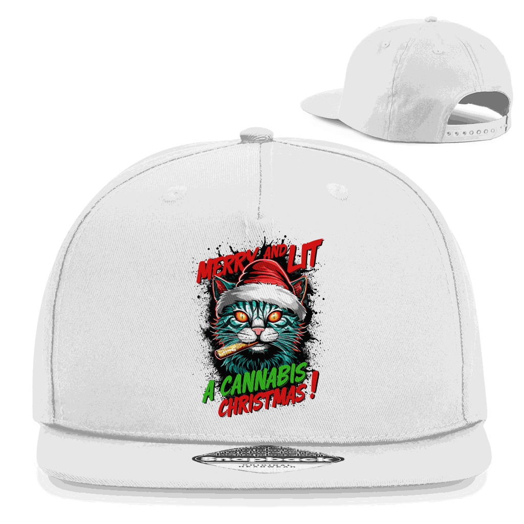 Snapback Rapper Cap - Merry Christmas Cat | Division420®