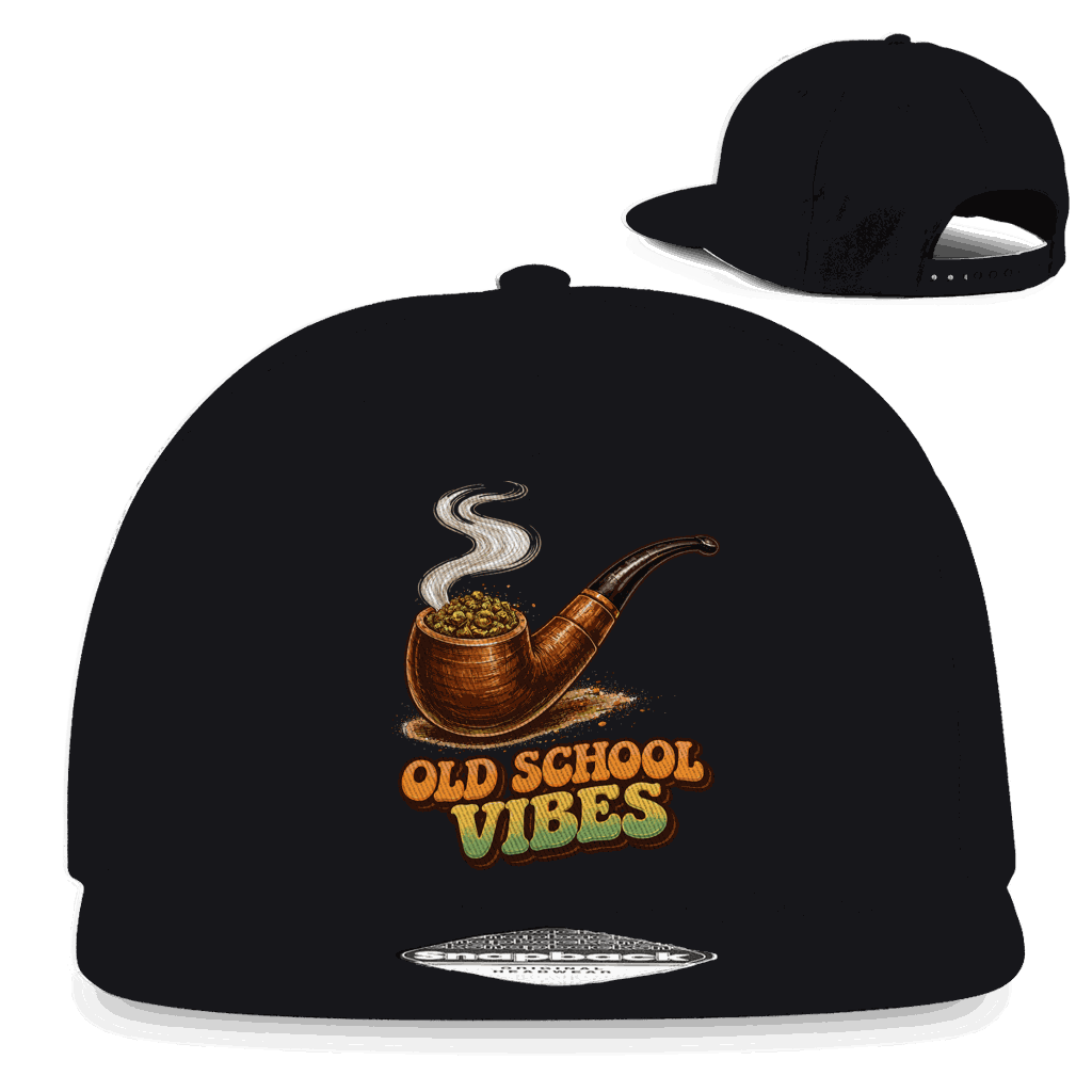 Division420 Snapback Rapper Cap Old Scholl Vibes aus Baumwoll-Twill mit flachem Schirm und Retro-Snapbackverschluss
