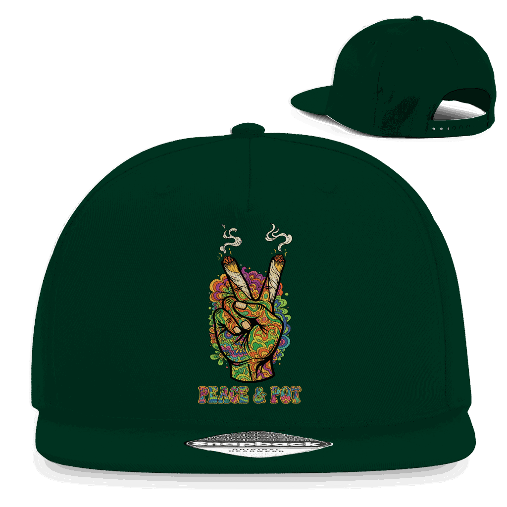 Snapback Rapper Cap - Peace and Pot | Division420®