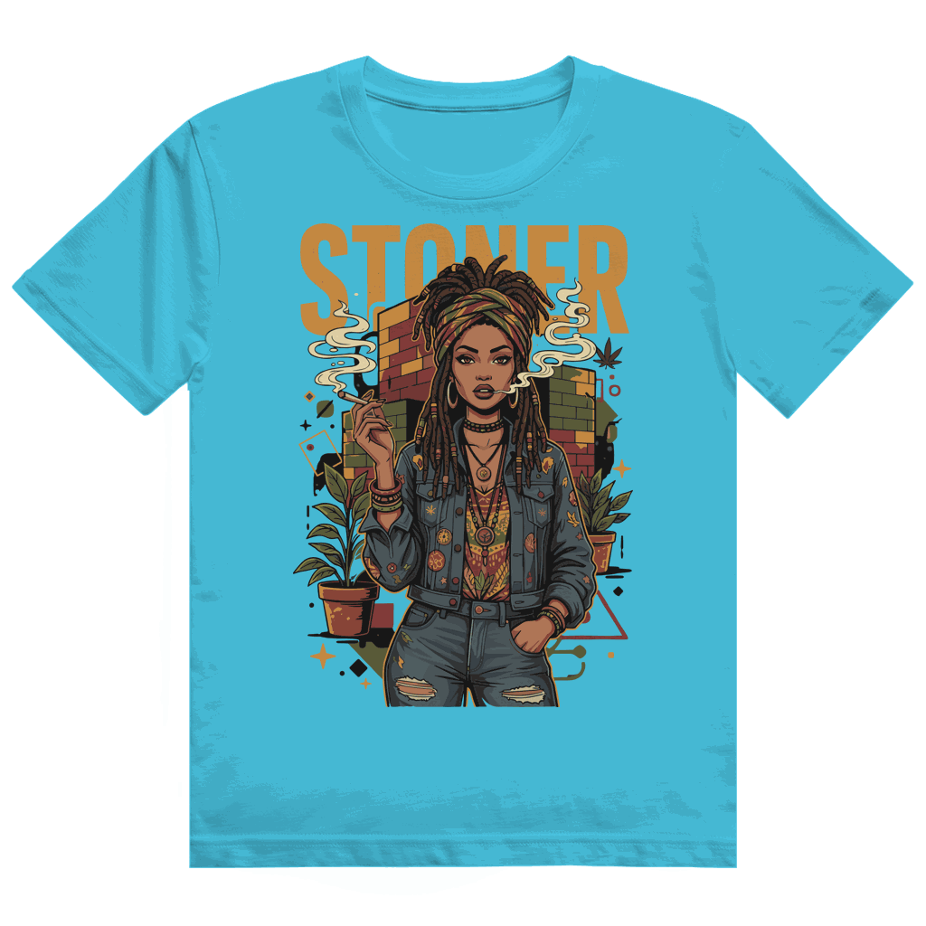 Heavy Cotton T-Shirt - Rastafari Stoner Girl | Division420®