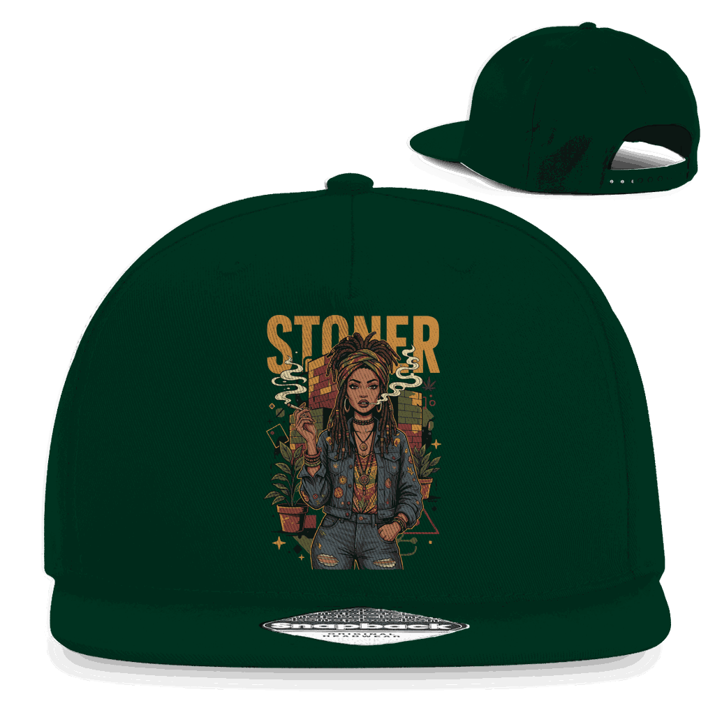 Snapback Rapper Cap - Rastafari Stoner Girl | Division420®