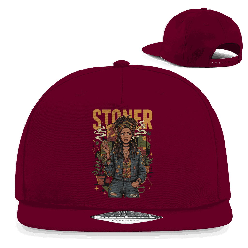 Snapback Rapper Cap - Rastafari Stoner Girl | Division420®