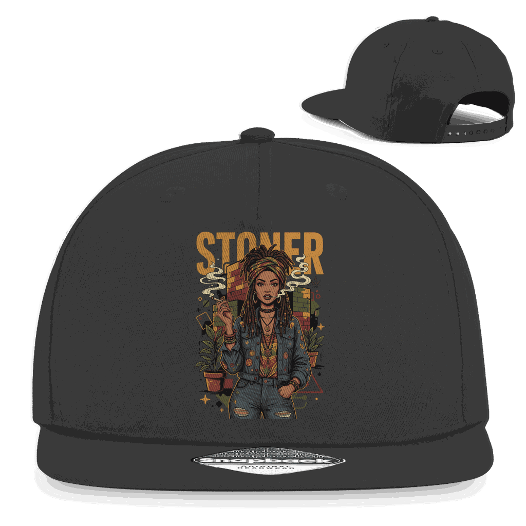 Snapback Rapper Cap - Rastafari Stoner Girl | Division420®