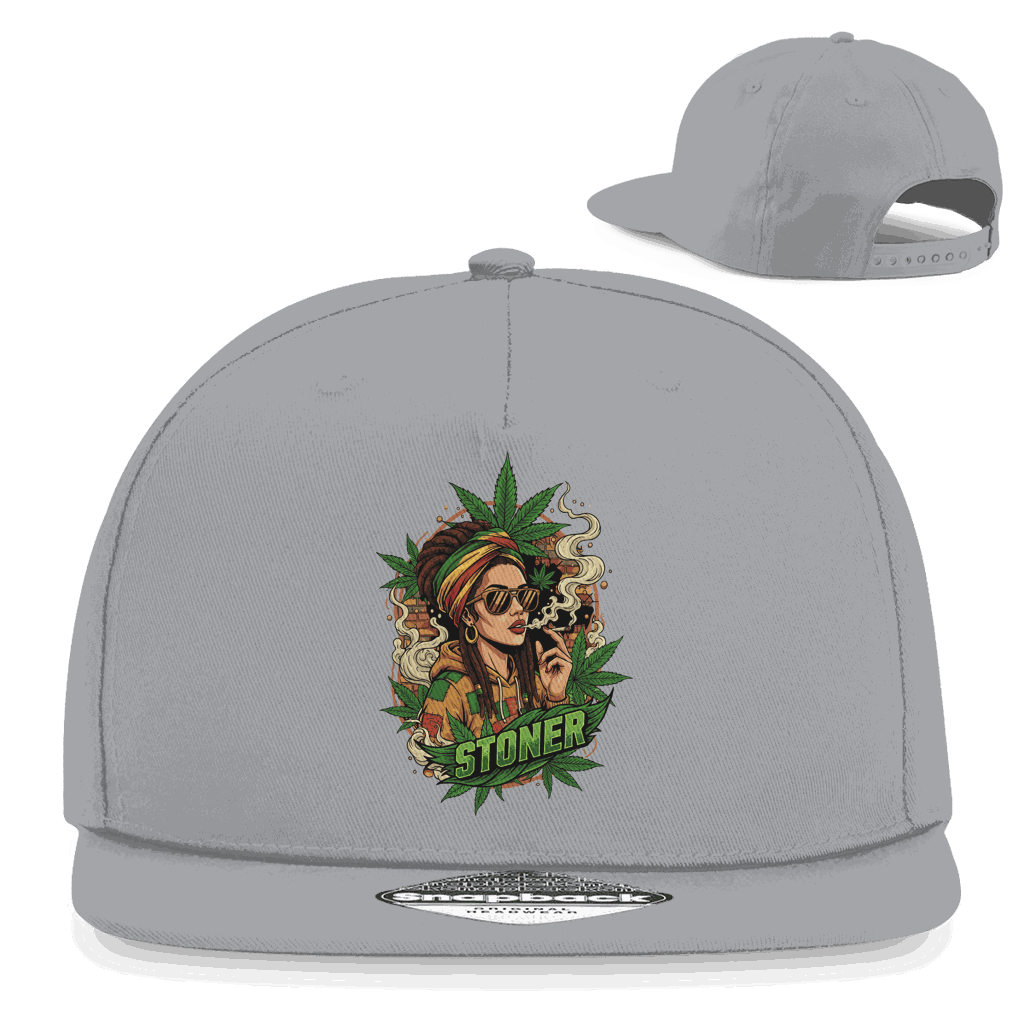 Division420 Snapback Cap Rastagirl aus Baumwoll-Twill mit flachem Schirm und Retro-Snapbackverschluss