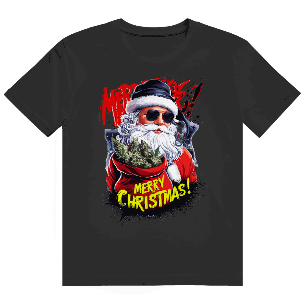 Größentabelle für das Heavy Cotton T-Shirt von Division420 mit Santa Claus Weed Motiv