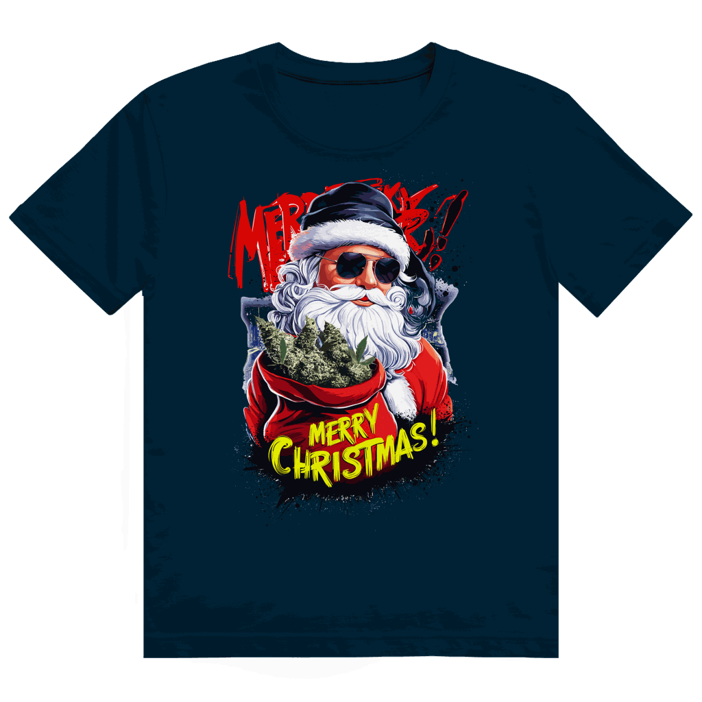 Heavy Cotton T-Shirt Santa Claus Weed von Division420 mit nachhaltiger Baumwolle und modernem Tubular Fit
