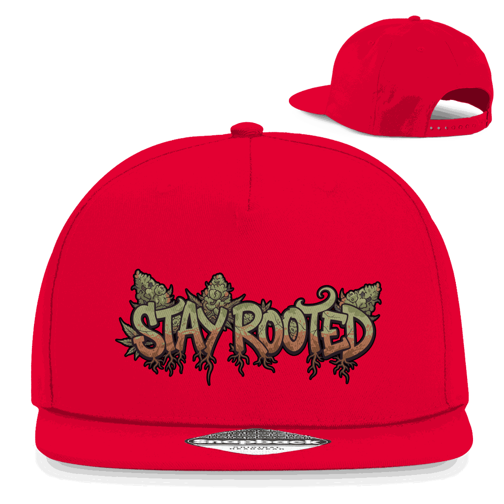 Division420 Snapback Cap Stay Rooted aus Baumwoll-Twill mit 5-Panel Design und flachem Schirm