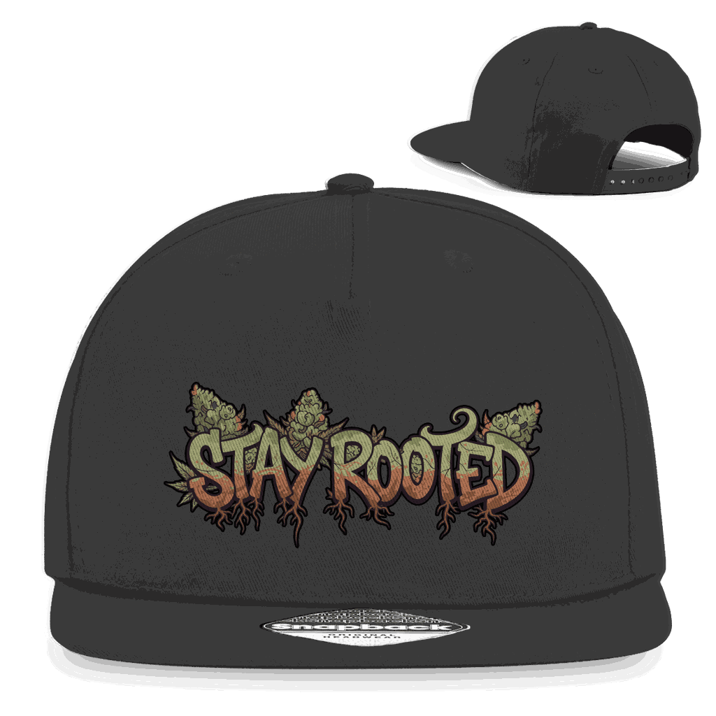 Division420 Snapback Cap Stay Rooted aus Baumwoll-Twill mit flachem Schirm und Retro-Snapbackverschluss