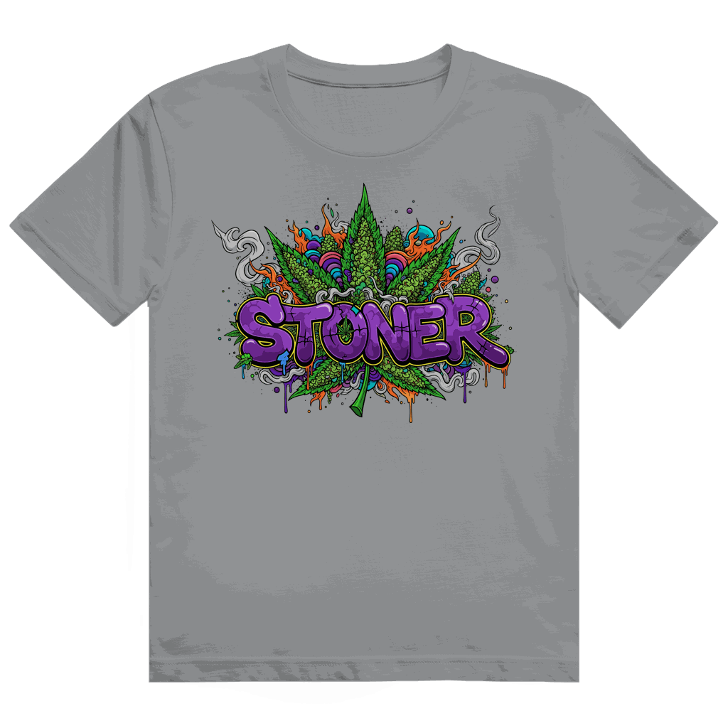 Größentabelle für Heavy Cotton T-Shirt von Division420 mit Stoner Graffiti Design