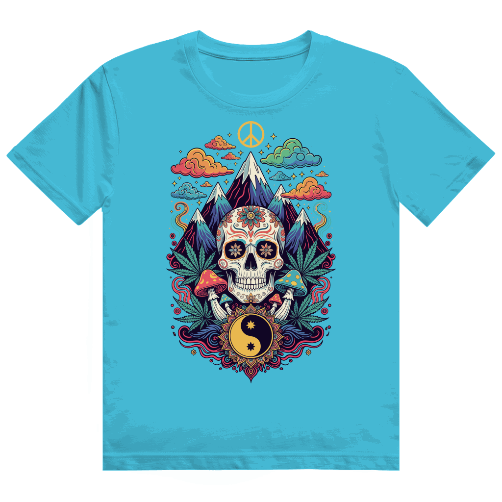 Weißes Heavy Cotton T-Shirt mit Stoner Old School Art Print und nachhaltiger Baumwolle von Division420