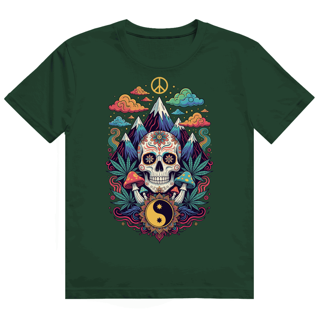 Heavy Cotton T-Shirt mit Stoner Old School Art Print von Division420 in modernem Tubular Fit