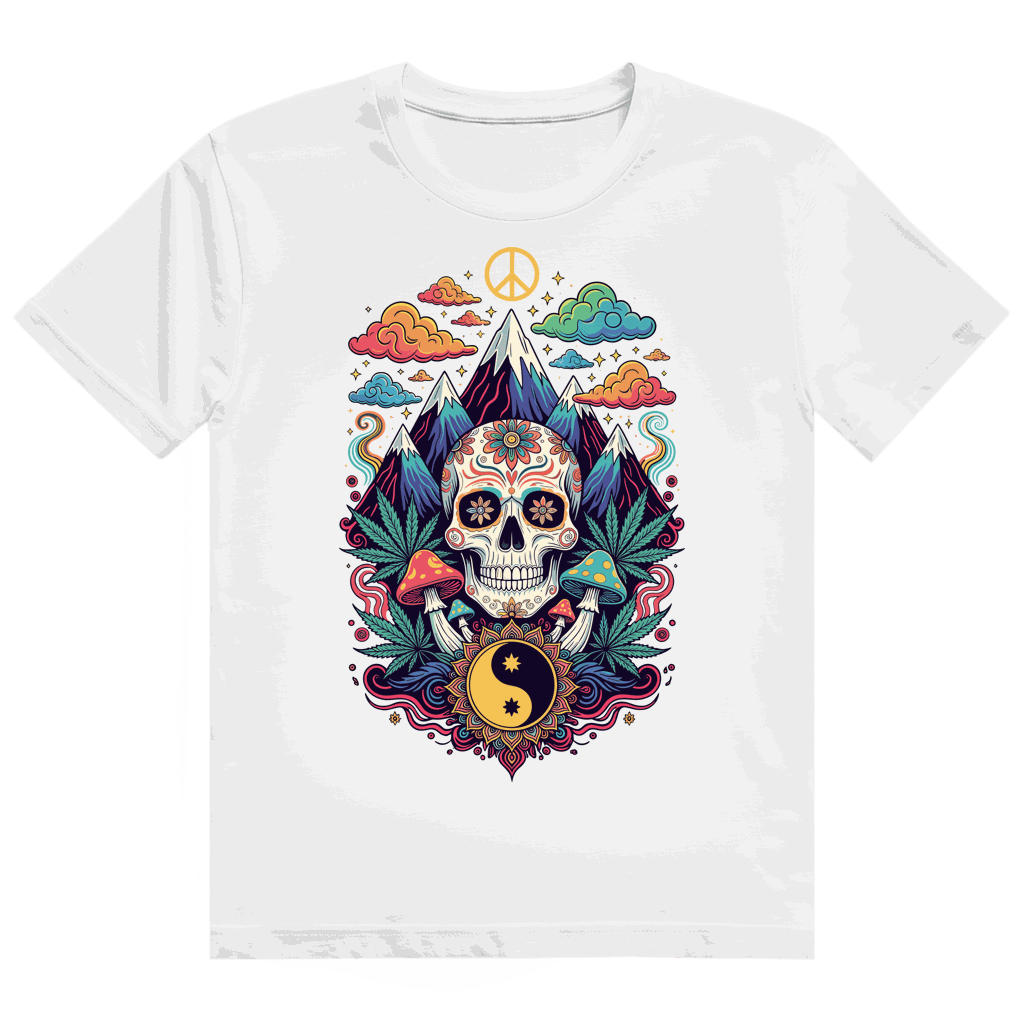 Division420 Heavy Cotton T-Shirt mit Stoner Old School Art Print, 100% ringgesponnene Baumwolle, komfortabler Tubular Fit