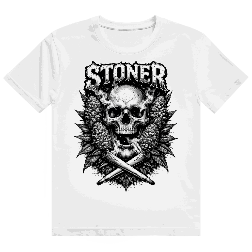 Heavy Cotton T-Shirt Stoner Skull von Division420® mit hochwertiger Baumwolle und modernem Tubular Fit